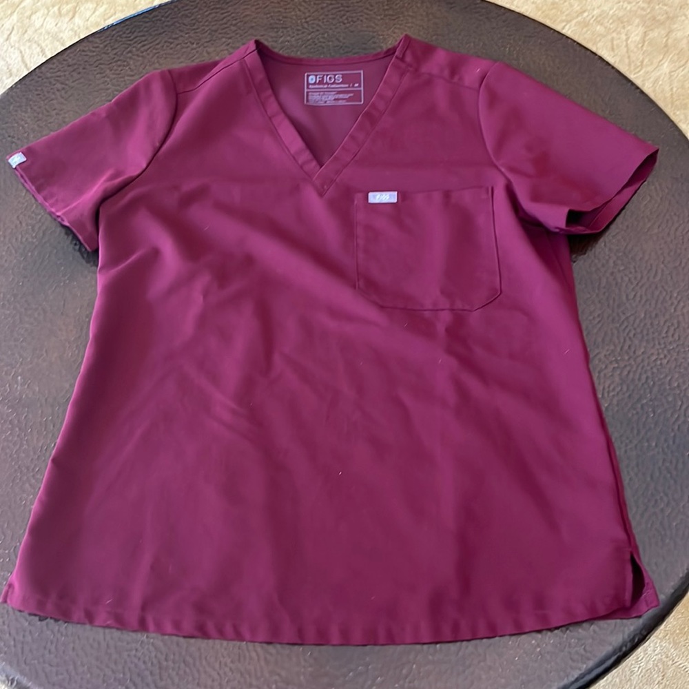 Maroon Figs scrubs top